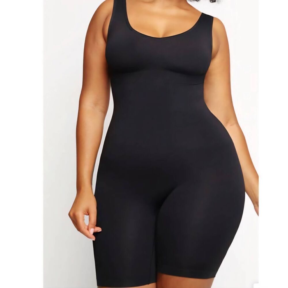 NWT Shapellx Bodysuit Women's 1X Black Powerconceal All in One Tank Shorts